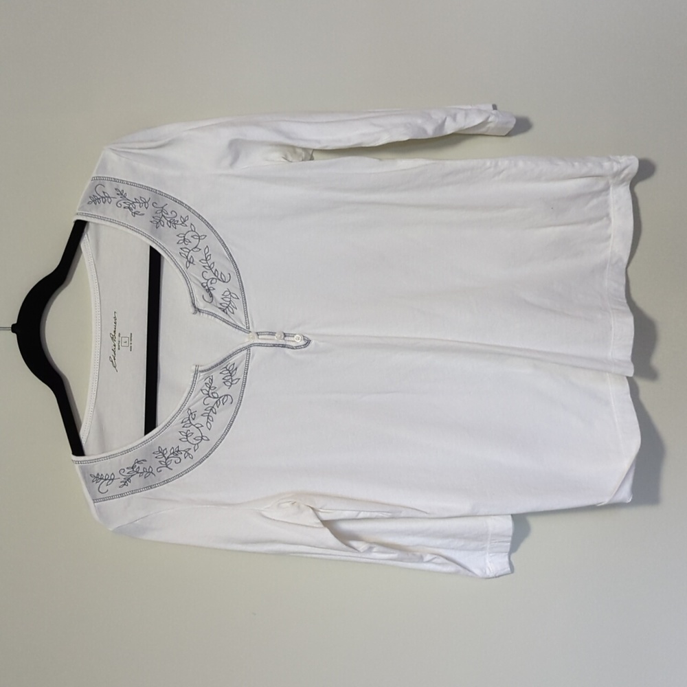 Eddie Bauer, vneck knit blouse, L